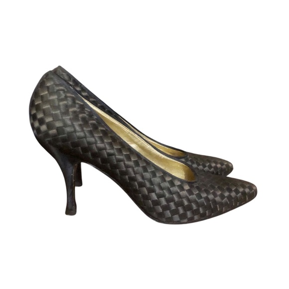 Bottega Veneta Shoes - Vintage 90’s Bottega Veneta Black Classic Silk Woven Pumps EU39 US 9 ITALY RARE